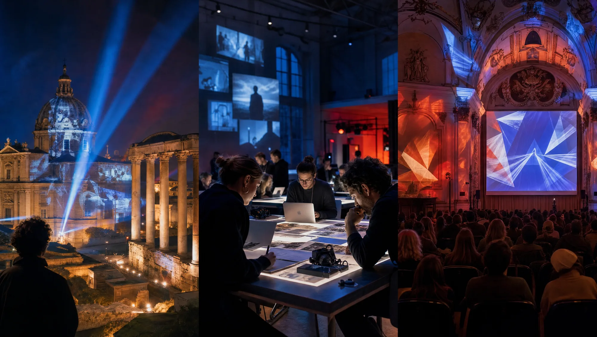 A projected film event in Rome